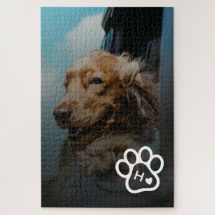 Fügen Sie Ihr eigenes Foto Hund Haustiere Monogram Puzzle