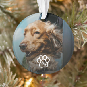 Fügen Sie Ihr eigenes Foto-Hunde-Haustier-Monogram Ornament