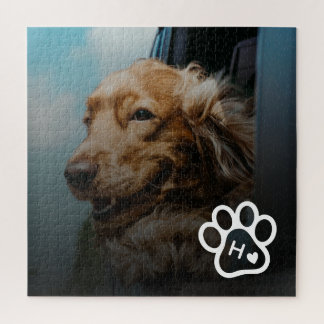 Fügen Sie Ihr eigenes Foto-Hunde-Pets-Monogramm-Pu Puzzle