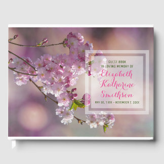 Fügen Sie Ihr eigenes Foto Memorial Pink Cherry Bl Gästebuch