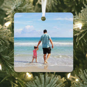 Fügen Sie Ihr eigenes Foto oder Textmetallschmuck Ornament Aus Metall
