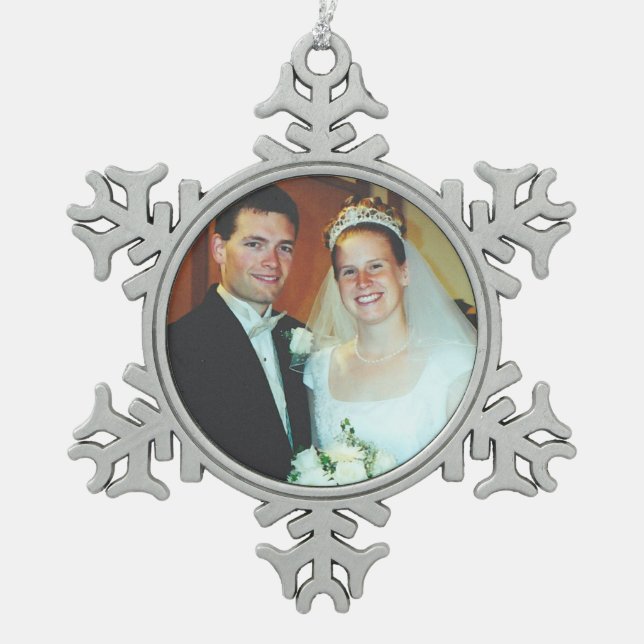 Fügen Sie Ihr eigenes Foto Schneeflocke Ornament h (Vorderseite)