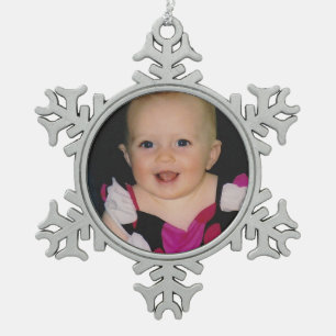 Fügen Sie Ihr eigenes Foto Schneeflocke Ornament h