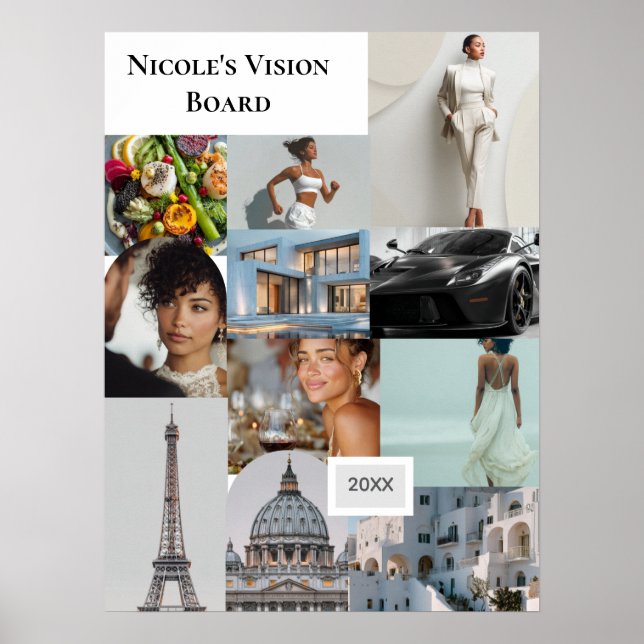 Fügen Sie Ihr eigenes Foto-Vision-Board-Custom-Pos Poster (Vorne)