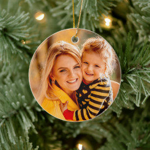 Fügen Sie Ihr eigenes Foto Weihnachten Erinnerungs Keramik Ornament