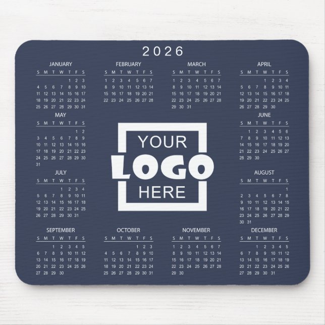 Fügen Sie Ihr eigenes Geschäft-Logo 2026 Kalender  Mousepad (Vorne)