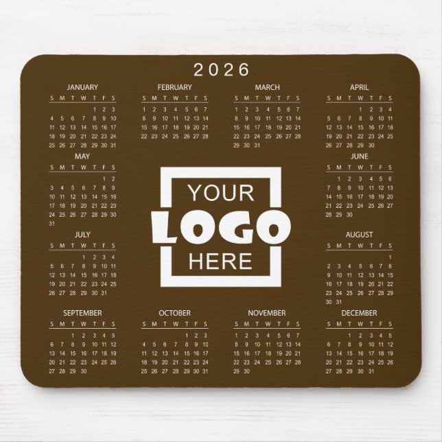 Fügen Sie Ihr eigenes Geschäft-Logo 2026 Kalender  Mousepad (Vorne)