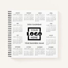 Fügen Sie Ihr eigenes Geschäft-Logo 2026 Kalender  Notizbuch