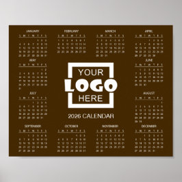 Fügen Sie Ihr eigenes Geschäft-Logo 2026 Kalender  Poster