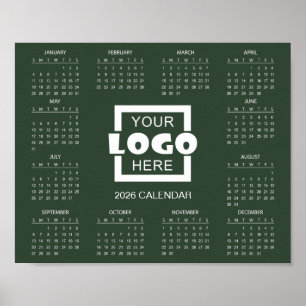 Fügen Sie Ihr eigenes Geschäft-Logo 2026 Kalender Poster