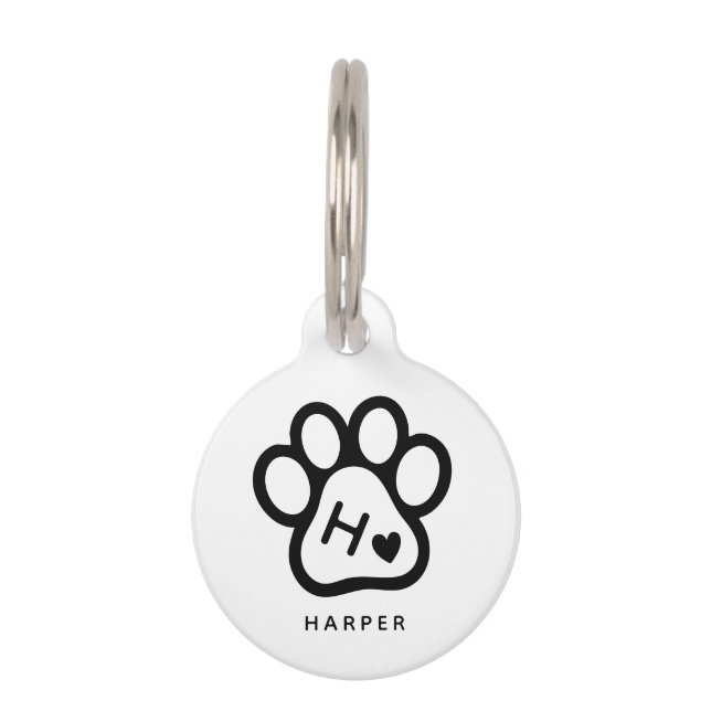 Fügen Sie Ihr eigenes Hundetier-Monogramm hinzu Haustiermarke (Vorderseite)