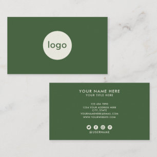Fügen Sie Ihr Eigenes Logo Professionelles Grün un Visitenkarte