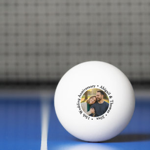 Fügen Sie Ihr eigenes Paar-Foto 15. Hochzeitstag h Tischtennisball