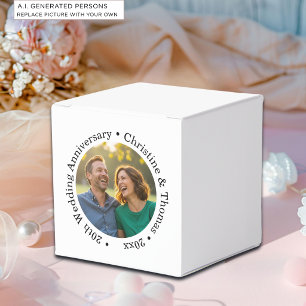 Fügen Sie Ihr eigenes Paar-Foto 20. Hochzeitstag h Geschenkschachtel