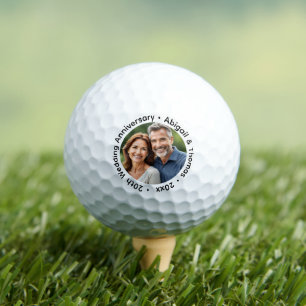 Fügen Sie Ihr eigenes Paar-Foto 20. Hochzeitstag h Golfball