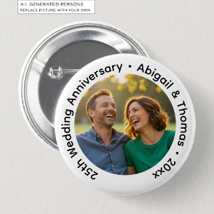 Fügen Sie Ihr eigenes Paar-Foto 25. Hochzeitstag h Button