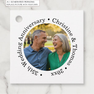 Fügen Sie Ihr eigenes Paar-Foto 35. Hochzeitstag h Geschenkanhänger