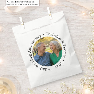 Fügen Sie Ihr eigenes Paar-Foto 35. Hochzeitstag h Geschenktütchen