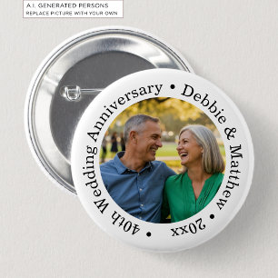 Fügen Sie Ihr eigenes Paar-Foto 40. Hochzeitstag h Button