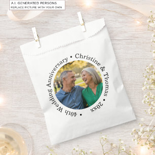 Fügen Sie Ihr eigenes Paar-Foto 40. Hochzeitstag h Geschenktütchen