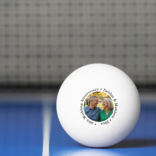 Fügen Sie Ihr eigenes Paar-Foto 40. Hochzeitstag h Tischtennisball