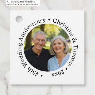 Fügen Sie Ihr eigenes Paar-Foto 45. Hochzeitstag h Geschenkanhänger