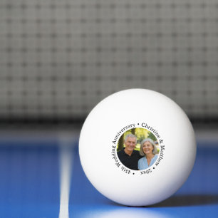 Fügen Sie Ihr eigenes Paar-Foto 45. Hochzeitstag h Tischtennisball