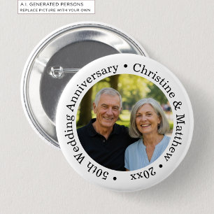 Fügen Sie Ihr eigenes Paar-Foto 50. Hochzeitstag h Button