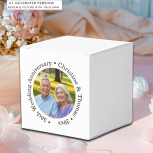 Fügen Sie Ihr eigenes Paar-Foto 50. Hochzeitstag h Geschenkschachtel