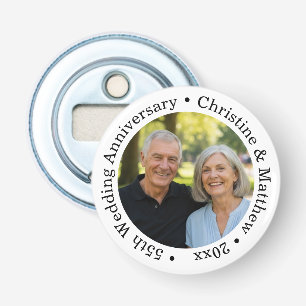 Fügen Sie Ihr eigenes Paar-Foto 55. Hochzeitstag h Flaschenöffner
