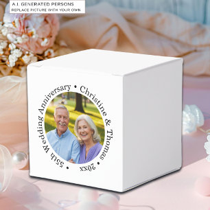 Fügen Sie Ihr eigenes Paar-Foto 55. Hochzeitstag h Geschenkschachtel