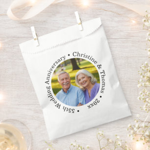 Fügen Sie Ihr eigenes Paar-Foto 55. Hochzeitstag h Geschenktütchen