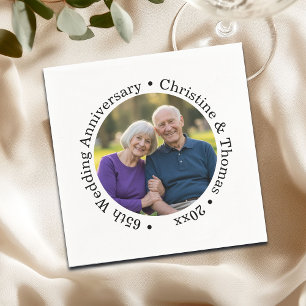 Fügen Sie Ihr eigenes Paar-Foto 65. Hochzeitstag h Serviette