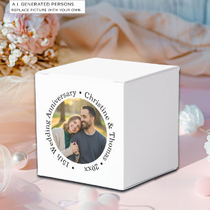 Fügen Sie Ihr eigenes Paar-Foto zum 15. Hochzeitst Geschenkschachtel