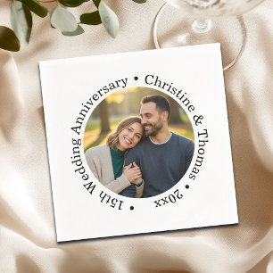 Fügen Sie Ihr eigenes Paar-Foto zum 15. Hochzeitst Serviette