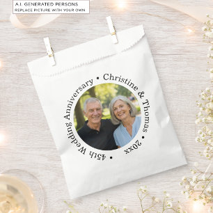 Fügen Sie Ihr eigenes Paar-Foto zum 45. Hochzeitst Geschenktütchen