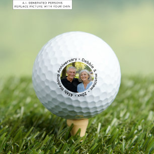 Fügen Sie Ihr eigenes Paar-Foto zum 45. Hochzeitst Golfball
