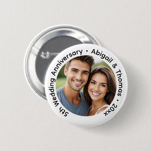 Fügen Sie Ihr eigenes Paar-Foto zum 5. Hochzeitsta Button