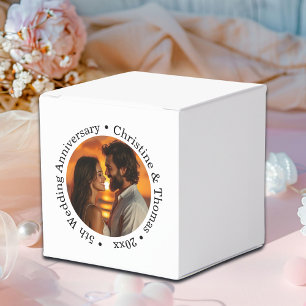 Fügen Sie Ihr eigenes Paar-Foto zum 5. Hochzeitsta Geschenkschachtel