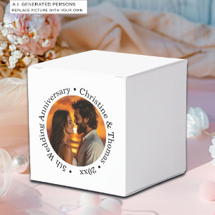 Fügen Sie Ihr eigenes Paar-Foto zum 5. Hochzeitsta Geschenkschachtel