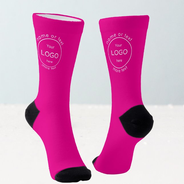 Fügen Sie Ihr Firmenlogo für Shop-Logo in Rosa hin Socken (Von Creator hochgeladen)