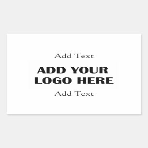Fügen Sie Ihr Firmenlogo und Ihre Informationen h Rechteckiger Aufkleber