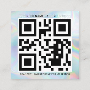Fügen Sie Ihr Firmenlogo und QR Code DIY Holograph Quadratische Visitenkarte