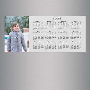 Fügen Sie Ihr Foto 2027 Kalender Grauer Magnet