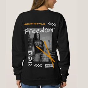 Fügen Sie Ihr Foto Coole Stadtstraße tragen Schwar Sweatshirt