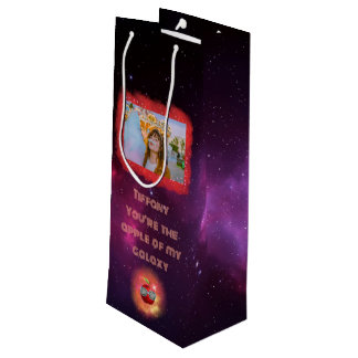 Fügen Sie Ihr Foto Dankbare Galaxieweinbeutel hinz Geschenktüte Für Weinflaschen