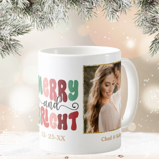 Fügen Sie Ihr Foto fröhlich und hell Weihnachten Kaffeetasse