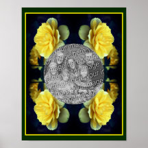 Fügen Sie Ihr Foto Gelb Rose Blume in Blütenrahmen