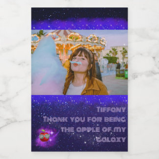 Fügen Sie Ihr Foto Glückliche Galaxy Labels hinzu Weinetikett