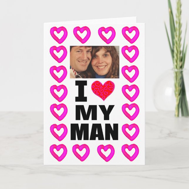 Fügen Sie Ihr Foto hinzu, das ich meinem Mann Lieb Karte (Vorderseite)
